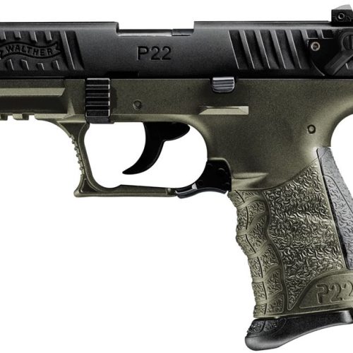 A13 Walther P22Q Military 22LR Rimfire Pistol with OD Green Frame