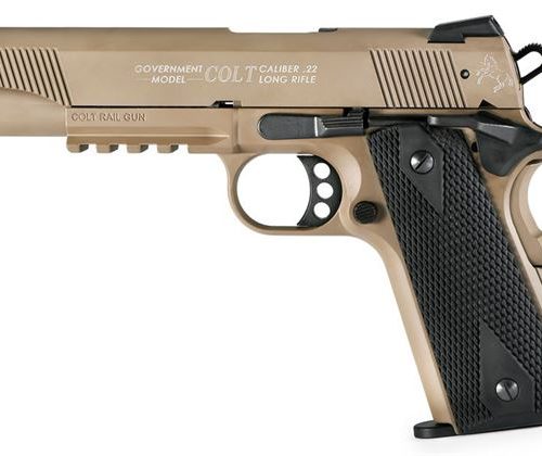 A42 Walther Colt Government 22LR 1911 A1 Rail Gun with Flat Dark Earth (FDE) Finish